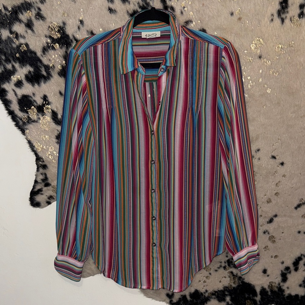 Ariat blouse Vibrant Striped Button Down Shirt
